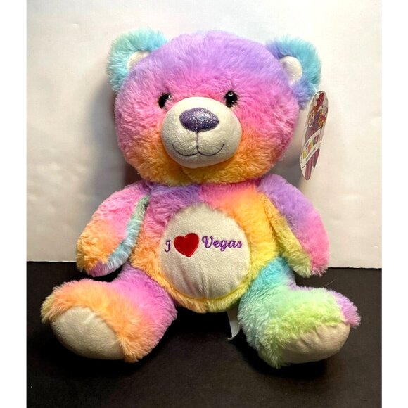 Midway Circus Circus Las Vegas bear 12" plush tye dye stuffed animal toy 2019 - Picture 1 of 11